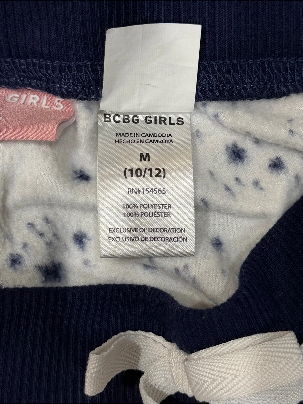 BCBG Girls Navy and White Star Print Raglan Pajama Set